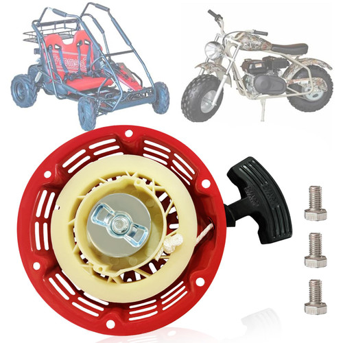 QYMOTO KT196 Pull Start & CT200U Mini Bike Pull Recoil Starter for 6.5HP 196cc OHV Engine Coleman BT200X MB200 CT200U-EX Pull Start Cord Predator 212cc
