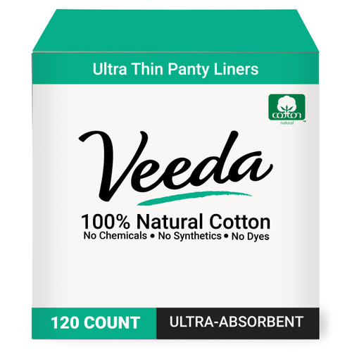 Veeda Natural Cotton Ultra Thin Panty Liners for Women - Breathable Thin Daily Liners are Always Chlorine and Toxin Free - Hypoallergenic & Comfortable Pantyliners - 120 Count Veeda Natural Cotton Ultra Thin Panty Liners for Women - Breathable Thin Daily Liners are Always Chlorine and Toxin Free - Hypoallergenic & Comfortable Pantyliners - 120 Count