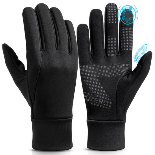 OZERO Winter Warm Gloves for Men: Cold Weather Lightweight Touchscreen Gloves - Thermal Glove Windproof Anti-Slip for Running Cycling Driving(X-Large)