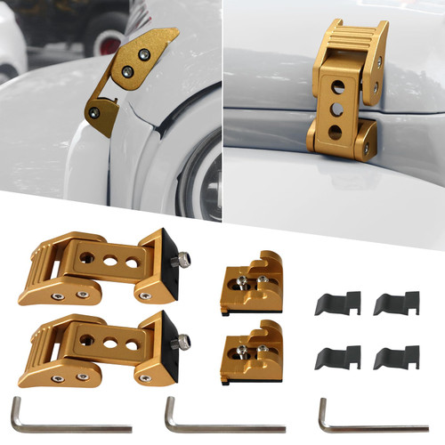 WWFGYX Hood Latches Aluminum Hood Latch Catch Kits Compatible with Jeep Wrangler JK/JKU 2007-2018 & JL/JLU 2018-2024 Gladiator JT