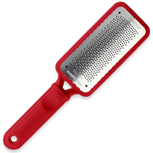 Microplane Colossal Foot File Scraper - The Original Stainless Steel Foot Rasp, Dead Skin/Callus Remover for Feet, Gentle Foot Scrubber, Pedicure Tools for Salon-Quality Foot Care, Red
