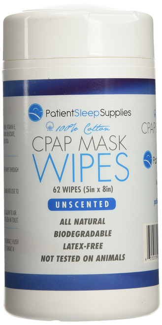 Patient Sleep Supplies CPAP Mask Wipes - 62 Wipe Canister - Unscented