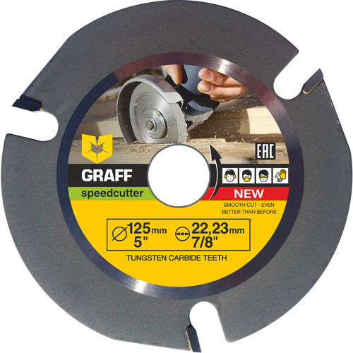 GRAFF SPEEDCUTTER 5 Inch Wood Carving Disc for Angle Grinder - Circular Saw Blade for Cutting, Sculpting & Shaping - 7/8 Inch Arbor - 125mm