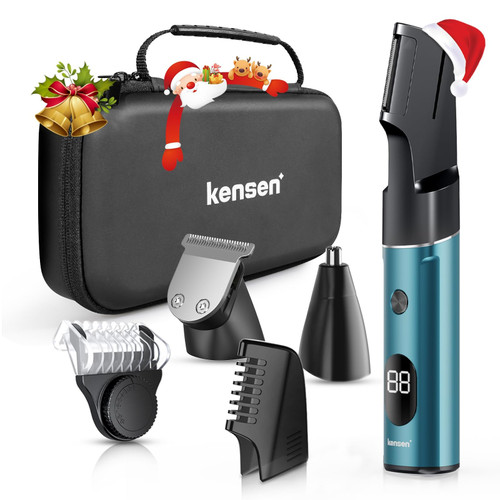kensen Body Hair Trimmer for Men - Manscape 3-in-1 Beard Trimmer for Men, Men's Groin & Pubic Hair Trimmer IPX6 Waterproof Wet/Dry Electric Razor for Mens Cordless Hair Clippers for Mens Shaver -Green