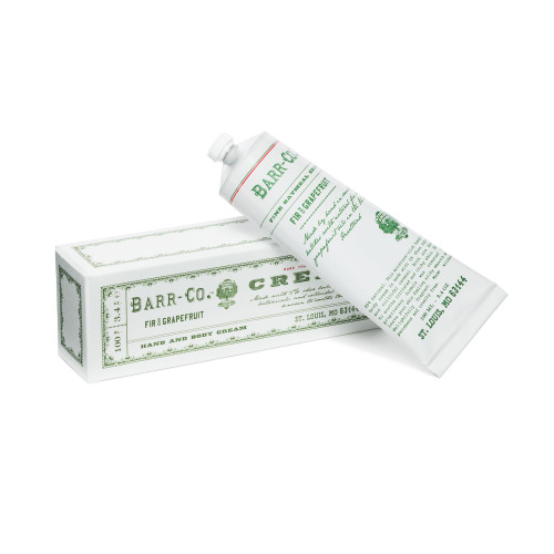 BARR-CO. Fir & Grapefruit Hand & Body Cream, Woody Citrus Scent, Body Cream for Dry Cracked Skin, Suitable for Aging Crepey Skin, Moisturizing Shea Butter Cream, 3.4 oz