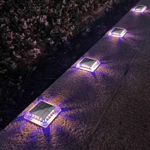 Lacasa Outdoor Solar Light, 4 Pack 30LM IP68 Waterproof Solar Garden Light Auto On/Off Solar Lighting for Pathways Paths, Mixed Colours (Warm White + Blue Light)