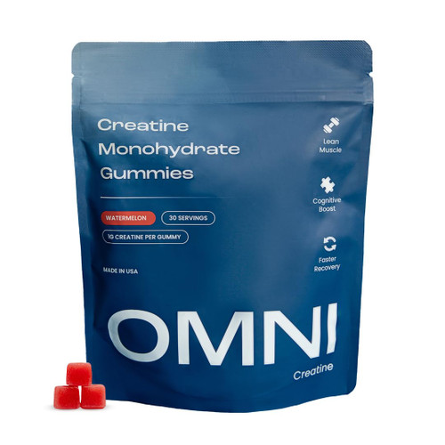 Creatine Monohydrate Gummies - Supports Muscle Growth, Recovery & Brain Function - Convenient & Easy to Take - Great Tasting Watermelon Flavor - 1g per Gummy, Low Sugar - 90 Count