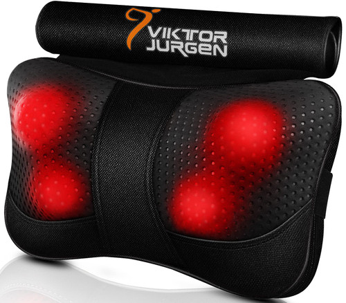 VIKTOR JURGEN Shiatsu Back Massager with Heat - Kneading Massage Pillow for Neck, Shoulder Pain Relief - Christmas Gift for Women, Men, Dad, Mom - Great for Mother's Day, Father's Day, Valentine's Day