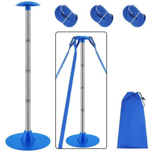 Boat Cover Support Poles, Stainless Steel Pole Boat Cover Support System with Webbing Strap, 4-Stage Extension Adjustable Height of 16”-59”, for Boat Covers Prevent Water from Accumulation - Blue