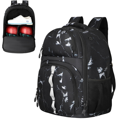 Goloni 2 Ball Bowling Backpack,Bowling Ball Bag with Shoe Compartment & Portective Foam Padded, Fits Shoes Up to US Mens Size 16 and Accessories