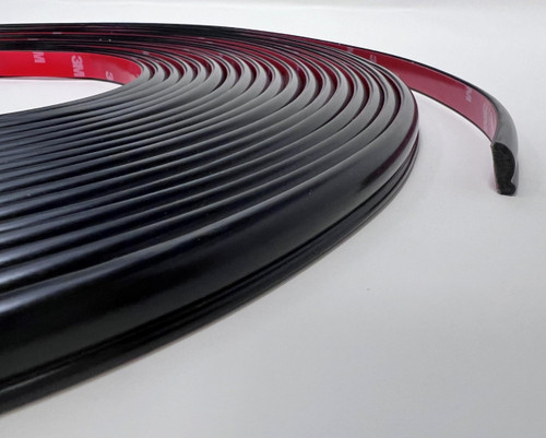 Trim-Gard 1/2" Half Round with a Bead Wheel Well Molding Trim (All Black, 50 Feet)