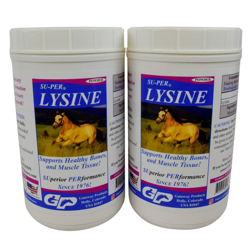 SU-PER Lysine Supplement for Horses - Supports Healthy Bones & Muscle Tissues - Equine Essential Amino Acid - 2.5 Pound, (2 Pack)