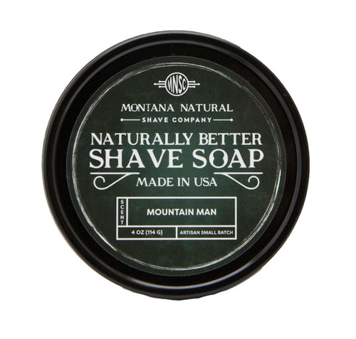 MNSC Mountain Man Artisan Small Batch Shave Soap for a Naturally Better Shave - Smooth Shave, Hypoallergenic, Prevent Nicks, Cuts, and Razor Burn, Handcrafted in USA, All-Natural, Plant-Derived
