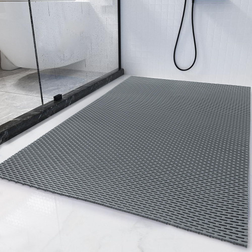 HOMBYS 47 x 32 Extra Large Shower Mat for Shower Stall Tub, Non Slip Bath Mat Bathroom Accessories, PVC Mats for Shower and Bathroom, Quick Drying, (Gray, 47"x32")