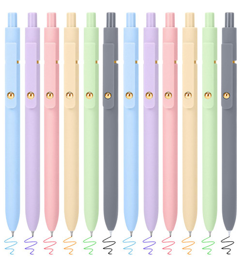 FIOVER Colored Pens, 12 Pack Colorful Gel Pens, Quick-Dry 0.7mm Medium Point for Journaling, Note Taking, Doodling, Aesthetic Office School Supplies, Gifts for Women Men(12PCS Multiple Colors)