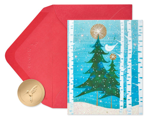 Papyrus Petite Christmas Cards Boxed with Envelopes, Peace and Happiness, Snowbird (20-Count)