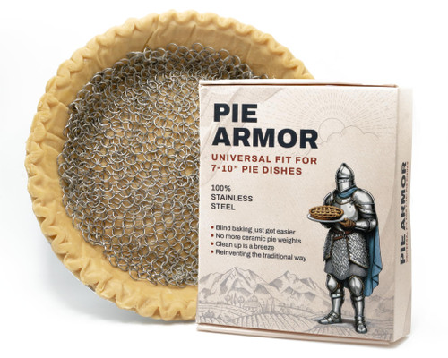 BakeBarn Pie Armor, Universal Fit Pie Weight for 7-10 inch Pies, Durable Alternative to Traditional Ceramic Pie Weights, 100% Stainless Steel 304