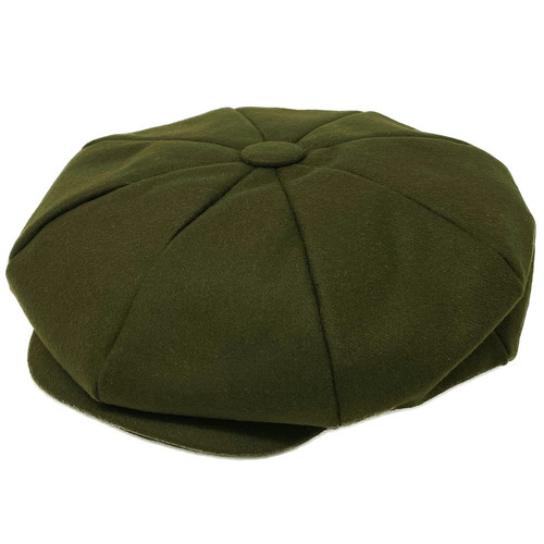 Men's 100% Winter Wool Super Oversized Newsboy Drivers Cabby Cap Hat XL (Olive)