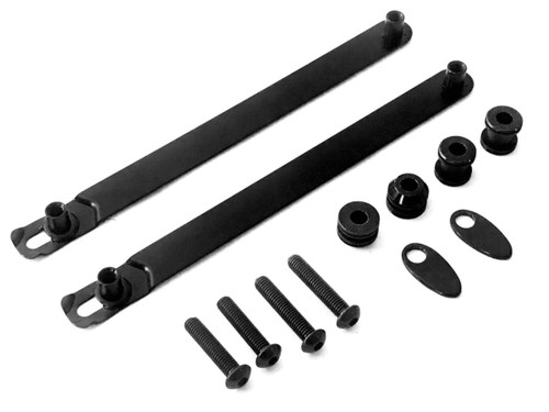 BLACK Quick Release Docking Hardware Kit Harley Davidson Dyna Detachable Passenger Sissy Bar Backrest Super Glide Custom Street Bob Low Rider S 2006-2017 Sideplates Detachables 53797 09 & 53961-06 FXD