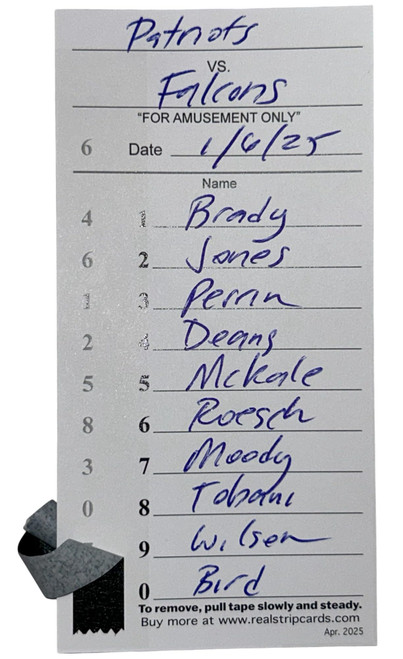 10 Line Strip Cards. 100 Pack. Football, Breaks, Includes Bonus # & Instructions.