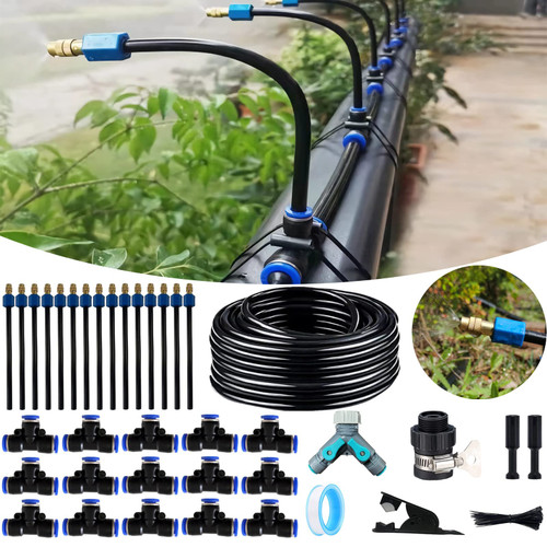 Atomizing kit,82FT 360 Degree Adjustable Copper Sprayer atomizing System,9/12mm(ID/OD) trubing Watering Plant Devices Nozzle Emitters Sprinkler Pneumatic Fittings Connection. (15) Atomizing kit,82FT 360 Degree Adjustable Copper Sprayer atomizing System,9/12mm(ID/OD) trubing Watering Plant Devices Nozzle Emitters Sprinkler Pneumatic Fittings Connection. (15)