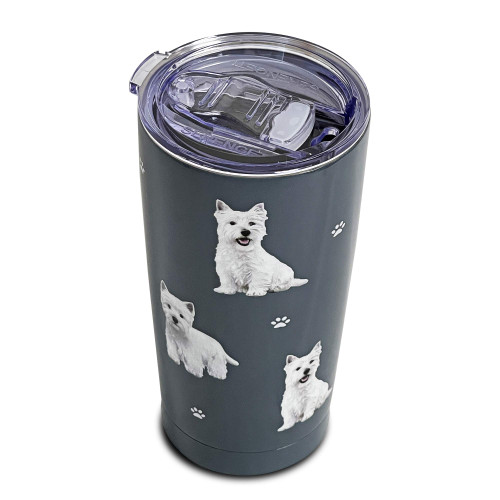 E&S Imports Westie SERENGETI 16 Oz. Stainless Steel, Vacuum Insulated Tumbler with Spill Proof Lid - 3D Print - Insulated Travel mug for Hot or Cold Drinks (115-45)