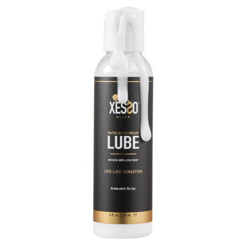XESSO Cum Lube, White Creamy Water-Based Lubricant 4 fl oz, Unscented Hypoallergenic Thick Gel for Women, Men & Couples. Made in US & Discreet Package. Package May Vary