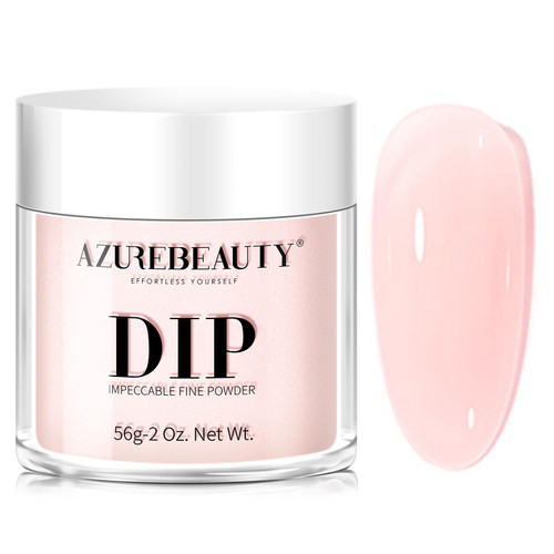AZUREBEAUTY Translucent Dip Powder - Jelly Baby Pink Color 2Oz/56g, Sheer Rose Pink Neutral Semi-transparent Clear Dipping Powder Crystal French Nail Art Starter Manicure Salon DIY Home Gift
