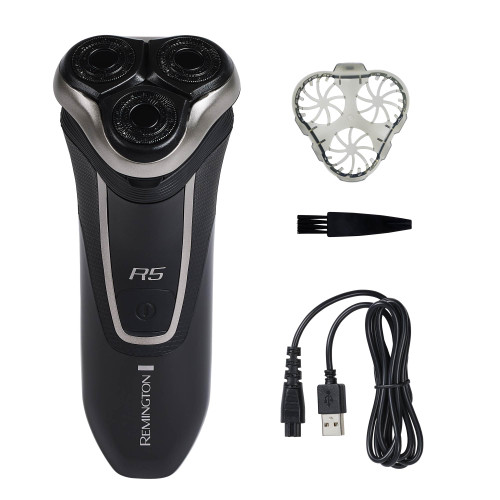 Remington R5 Style Series Rotary Shaver for Men, Smooth Glide for Sensitive Skin Comfort, Waterproof Rechargeable Electric Razor with Graphite Coating and Contour Technology