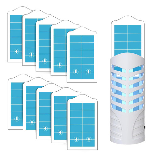 10 Pack Flying Insect Trap Refill Compatible with VEYOFLY VF02 Fruit Fly Trap,Replacement Glue Boards for Insect Bug Plug-in (No Device)