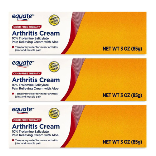 Equate Arthritis Cream, 10% Trolamine Salicylate with Aloe, 3 oz (3 Pack)