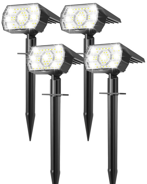 Kaxiida Solar Lights Outdoor Waterproof IP68, 3 Lighting Models Solar Powered Spot Lights Outdoor, 56LED Light Dusk to Dawn for Yard Patio Garden Pathway Landscape Lighting