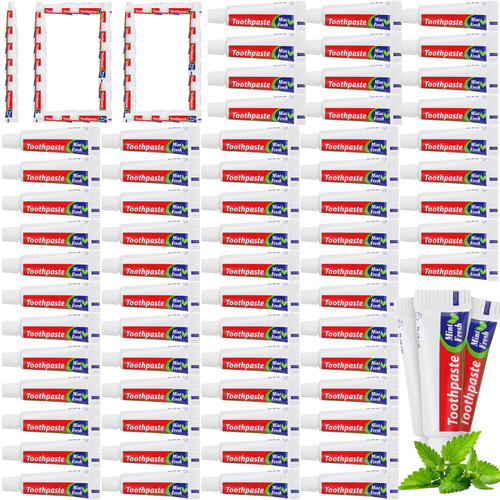 Dimsile Mini Toothpaste Bulk Regular Clean Mint Toothpaste for Bad Breath, Helps Freshens Breath, Whitens Teeth Travel Size 0.18oz for Home Hotel Office School Camping