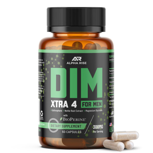Premium DIM Supplement for Men | Estrogen Blocker & Aromatase Inhibitor | Diindolylmethane, Nettle Root Extract, Magnesium Glycinate & Sulforaphane | Hormone Balance & Liver Protection | 60 Capsules