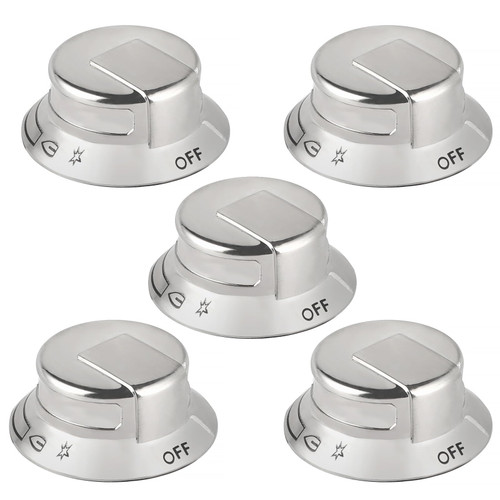 (5pack) New Upgrade 318569904 Cooktop Burner Control Knob*5 fit for Frigidaire Electrolux Range Burner Stove Knob Replacement 3514026 AP5809436 PS9495257 EAP9495257