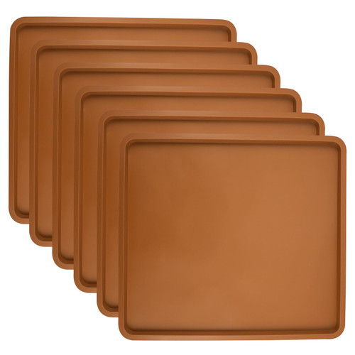 6 Pack Silicone Dehydrator Trays with Edge for 14" x 14" Trays, Non-stick Silicone Drye Sheets for Excalibur Dehydrator, Reusable Square Dryer Mats for Jerky, Fruit, Vegetables, Herbs