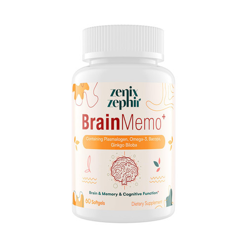 ZenixZephir Memory Focus Supplement - Brain Support with Omega-3, Bacopa and Plasmalogens for Enhanced Cognitive Function - Concentration and Memory - Non-GMO, 60 Softgels