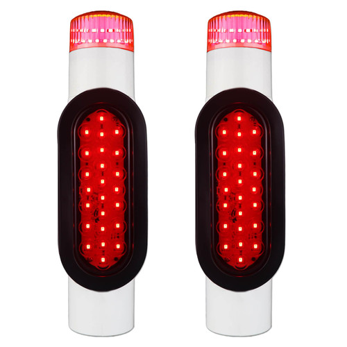 XtraGlow Boat Trailer Guide on Post Pipe Light Set DOT Approved Submersible Boat Trailer Guide Pole Lights for 2-3/8" PVC Pipe LED Lights for Boat Trailers Waterproof 2Pcs White