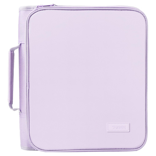 SUNEE Zippered Binder Bag with Handle, 2-Inch 3-Ring O-Ring, 500-Sheet Capacity, Includes Zip Pocket, 5-Tab Expanding File Folder, Multi-Pocket Organizer Binder for Middle School, Lavender Purple
