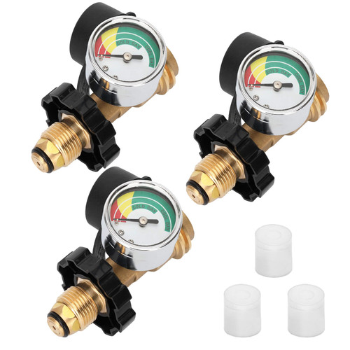 Aekops 100 lb Propane Tank Gauge Adapter Converts POL LP Tank Valve to QCC1, Upgrade Propane Gauge for 100 lb Tank, POL to QCC1 Propane Tank Adapter for Heater, BBQ Gas Grill - Old to New Type, 3 Pack