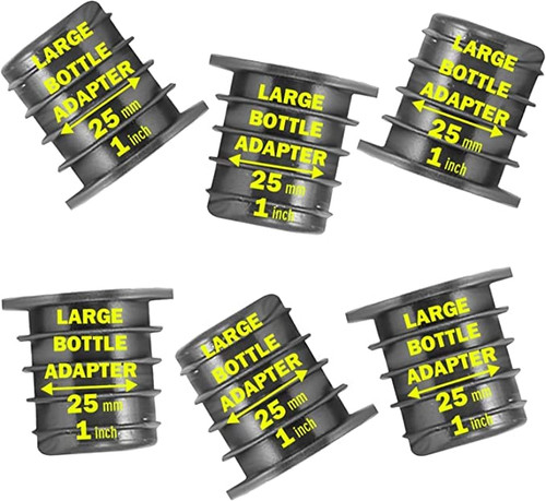 Poura Liquor Pourer Adapters 6 Pack – BPA-Free Natural Rubber – Fits Large Bottles up to 1 Inch Neck – Convert Oil or Liquor Pour Spouts – Secure Fit for XL Bottles – Black-1765336734