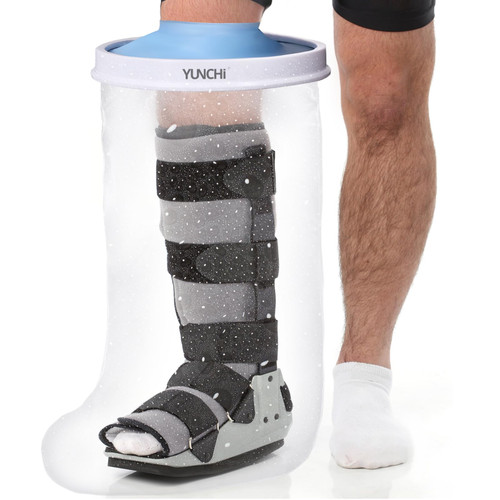 YUNCHI Waterproof Cast Cover for Shower, Extra Wide Leg & Foot Protector for Adults, XL Size, Fits Calf 13 to 28 Inches
