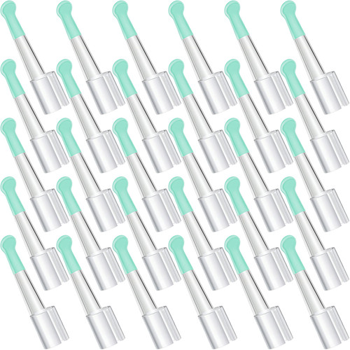 Nuanchu 30 Pcs Ear Spoon Tips Ear Cleaner Replacement Tips Ear Cleaner Tips Ear Replacement Pick Ear Wax Removal Replacement Accessories Set for Teens Adults Ear Wax Removal Endoscope (Green,Round)