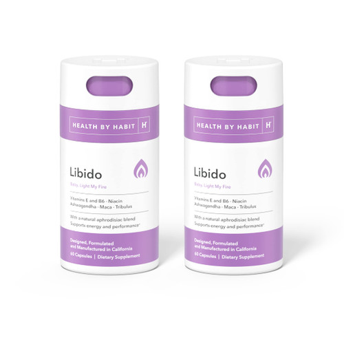 Health by Habit Libido Blend 2 Pack (60 Capsules) - Natural Aphrodisiac Blend with Maca, Ashwagandha, Vegan, Non-GMO, Sugar-Free., White-1765338060