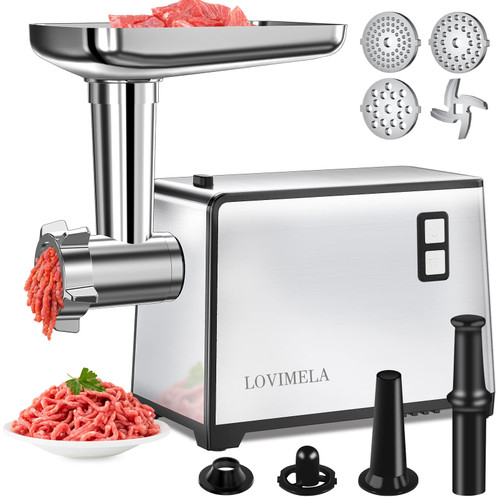 2500W Electric Meat Grinder, Sausage Stuffer Maker, Stainless Steel Food Grinder with Sausage Tube Kubbe Maker for Home Kitchen Use-1765338570