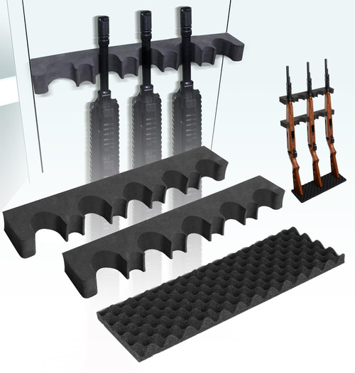 Adoreal 2 Pack Gun Rack for Storage, Safe Accessory for Rifles and Shotguns, Holder in Cabinet, Rifle Rest, Foam Material With Magnetic Strip