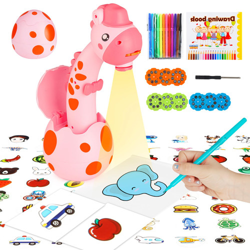 RNGODO Drawing Projector for Kids, Trace and Draw Projector Toy for Toddler Girls & Boys, Learning Art Children Drawing Projection with 72 Stencils and 12 Markers and 1 Art Book