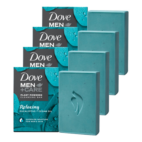 DOVE MEN + CARE Plant-Based with Eucalyptus and Moisture for men`s skin, 5 Ounce (pack of 4)