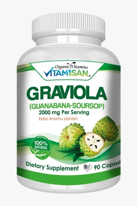 Graviola Soursop Guanabana Extract Anamu Llanten Natural Dietary Supplement. Leaf & Fruit Extract 90 Capsules Non-GMO Graviola Soursop Guanabana Extract Anamu Llanten Natural Dietary Supplement. Leaf & Fruit Extract 90 Capsules Non-GMO