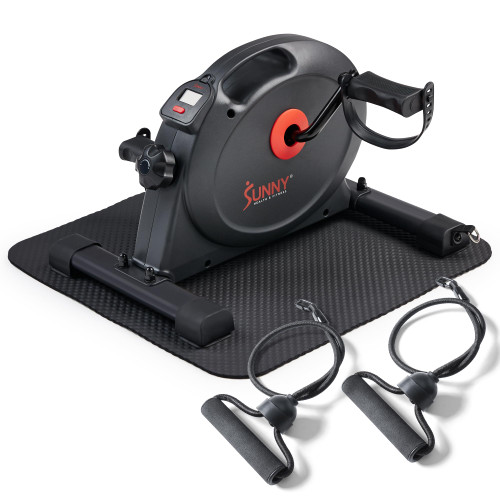 Sunny Health & Fitness Under Desk Smart Mini Pedal Exerciser, Exercise Cycle Bike and Mat/Workout Bands with Low Profile Design - SF-B0418SMART Sunny Health & Fitness Under Desk Smart Mini Pedal Exerciser, Exercise Cycle Bike and Mat/Workout Bands with Low Profile Design - SF-B0418SMART